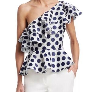 Prabal Gurung One-Shoulder Ruffle Top